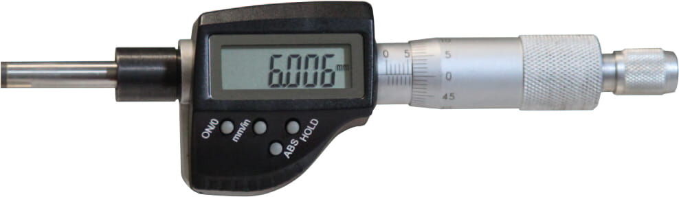 50 mm Digital-Einbau-Messschraube, 0,001 mm Auflösung, planparallele HM‑Messflächen, Ratsche, kalibriert nach DIN 863 - Metav IndustryLine