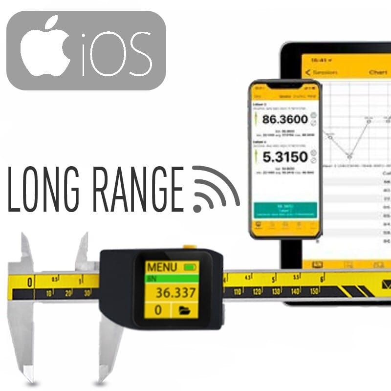 MicrotechData LITE App für iOS, Datenübertragung zu DataMet/WIRELESS, 8 Verbindungen, CSV‑Export - Microtech Metrology