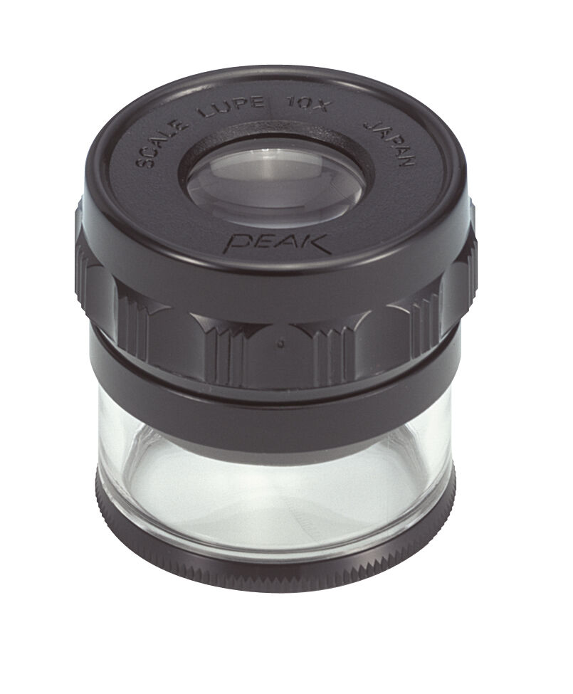30mm 10x Peak Messlupe mit Standardschablone, Ø35 Sichtfeld, 0,1mm Skalierung - Peak