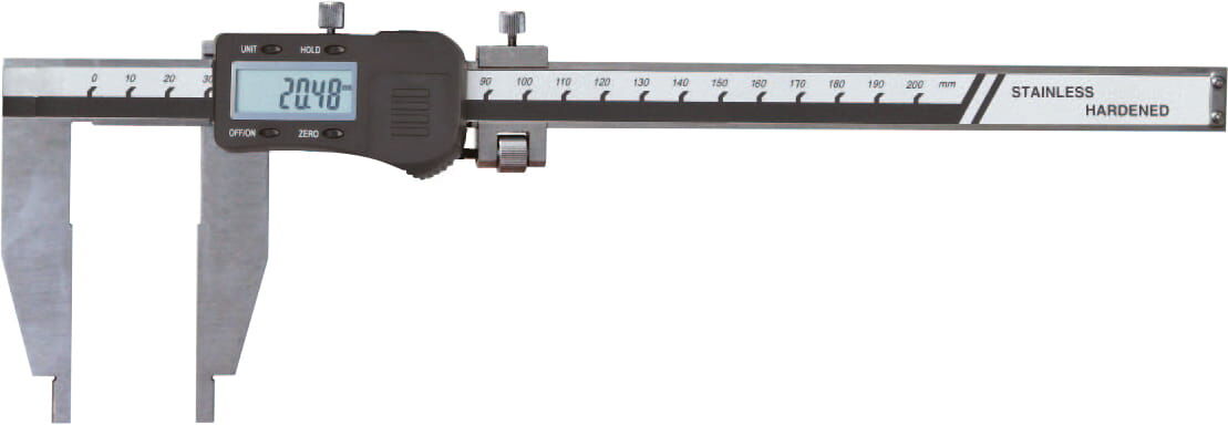 200mm Digitaler Messschieber, 0,01mm Auflösung, Feineinstellung, INOX, RB 5, Kastenlieferung - Metav IndustryLine