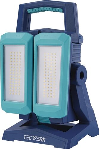 LED-Laterne, Arbeitslampe, klappbarer Griff, Doppelmodule, blau-hellblau
