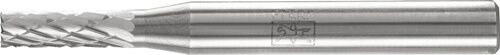 Pferd Frässtift ZYAS (Hartmetall): 4mm Zylinderform mit Stirnverzahnung, Schaft Ø6mm, Länge 13mm, Silber