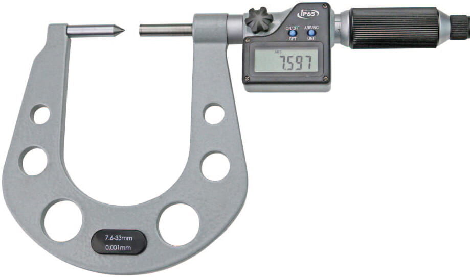 5-100mm Digital Messschraube, 0,001mm Ablesung, verschiebbarer Amboss, ISO‑kalibriert in Kiste - Metav IndustryLine
