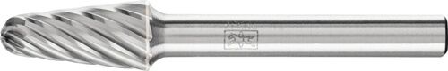 Pferd 10mm Frässtift Rundkegelform aus Hartmetall INOX, silberfarben, Gesamtansicht