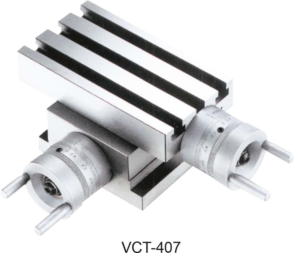 100x180mm Precision Cross Table 0.02mm Accuracy 35 Kg Load, 3/8" T-Slot - Vertex