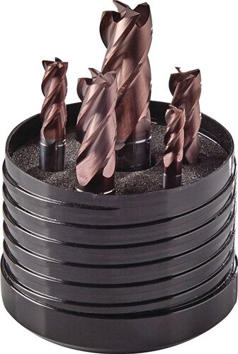 Bohrer, Fräser, Verschiedene Größen, Kohlefarben, Metallhalterung