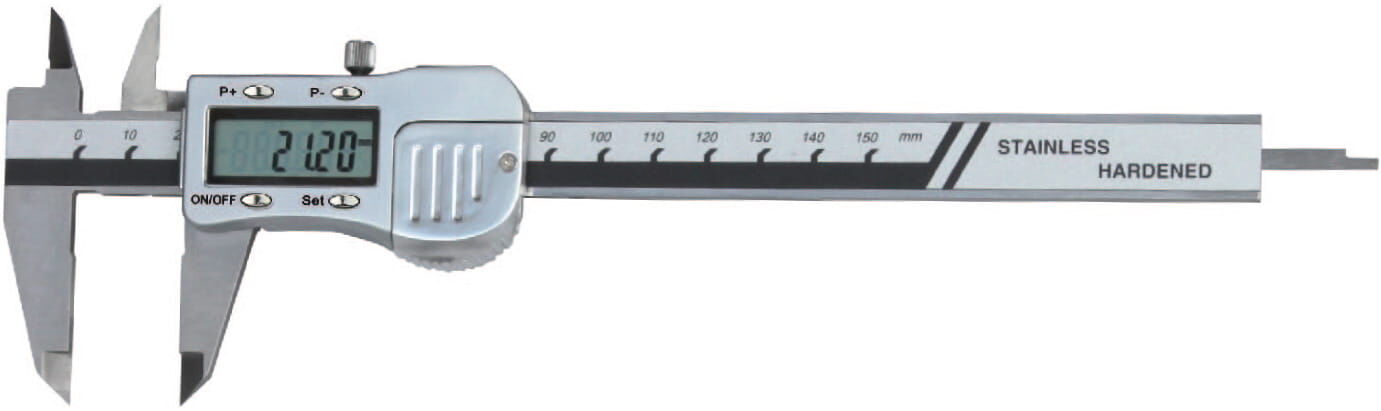 150 mm Digital-Messschieber, 0,01 mm Auflösung, Preset mit abnehmbarer Rolle, RB5, Kunststoffkasten - Metav IndustryLine