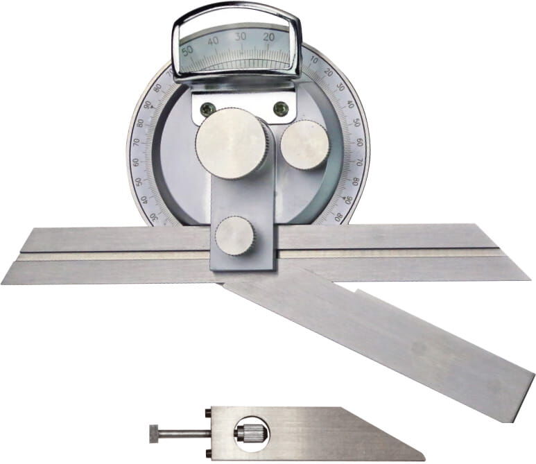 360° Anzeige in Grad und Winkelminuten, 150+300mm Schiene, Digital mit MODE/HOLD/CAL-Tasten - Metav IndustryLine