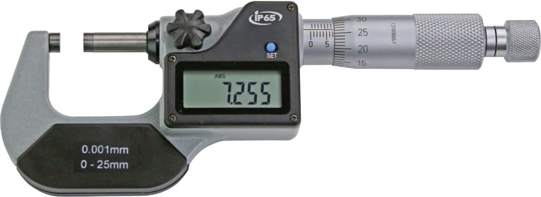 25mm Digitales Mikrometer, 0,001mm Auflösung, IP 65, Kasten, Ratsche - Metav IndustryLine