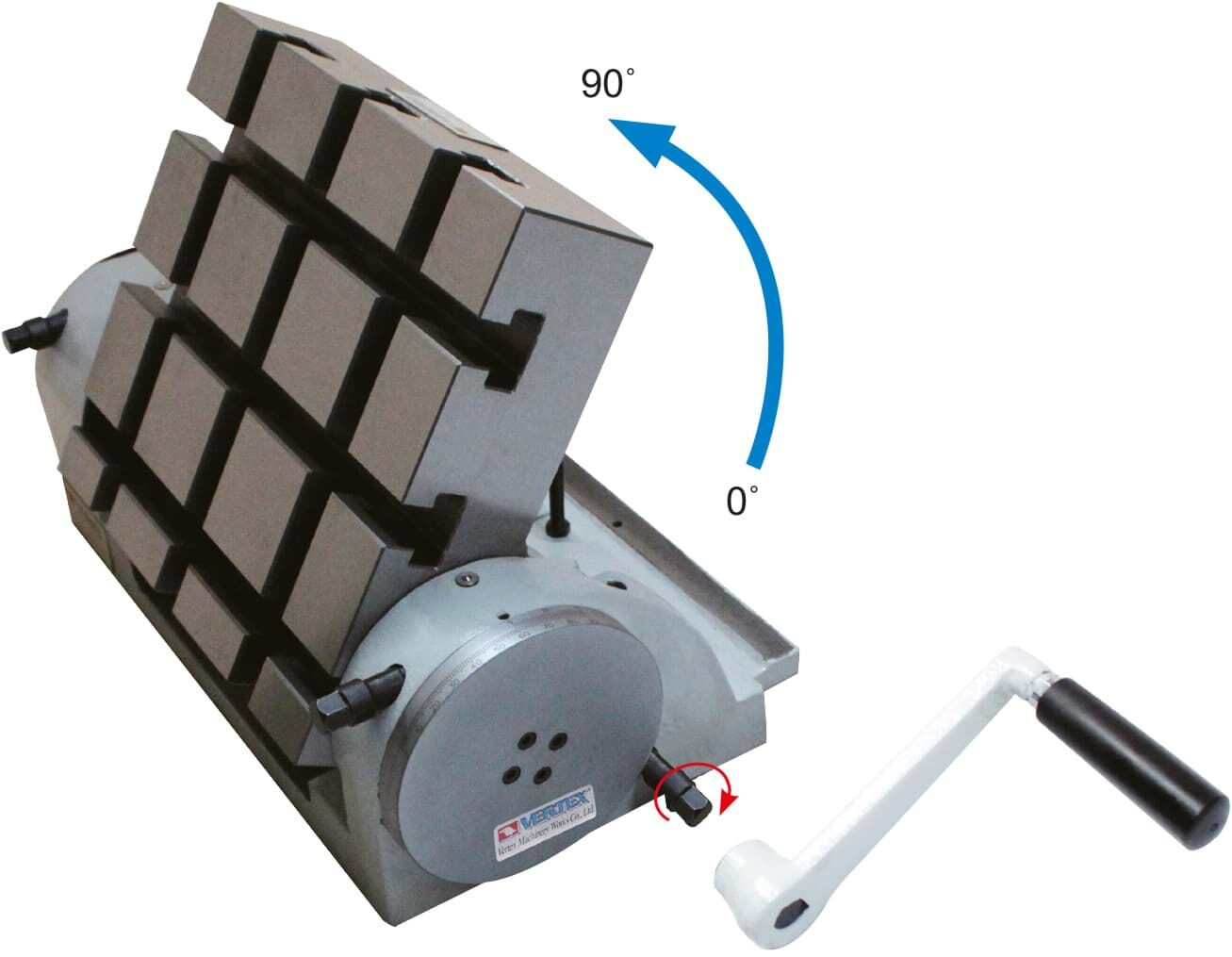 156x150mm Swivel Heavy-Duty Tilting Rotary Table, 30kg Horizontal/12kg Vertical Capacity, 115mm Height - Vertex