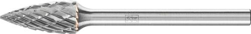PFERD Kleinfrässtift Form K SPG D.6mm - Hartmetall Frässtift mit Spitzbogenform, Schrägansicht von vorne