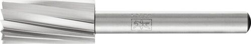 Frässtift ZYAS D.12mm HSS, Zylinderform mit Stirnverzahnung, Schaft-Ø 6mm, Kopf-Länge 25mm, silbern
