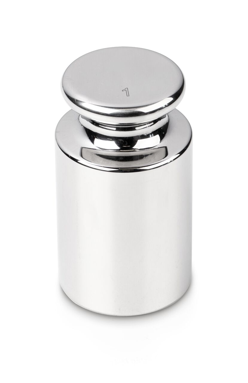 Einzelgewicht in Knopfform auf weißem Hintergrund. Das Gewicht ist Silber.