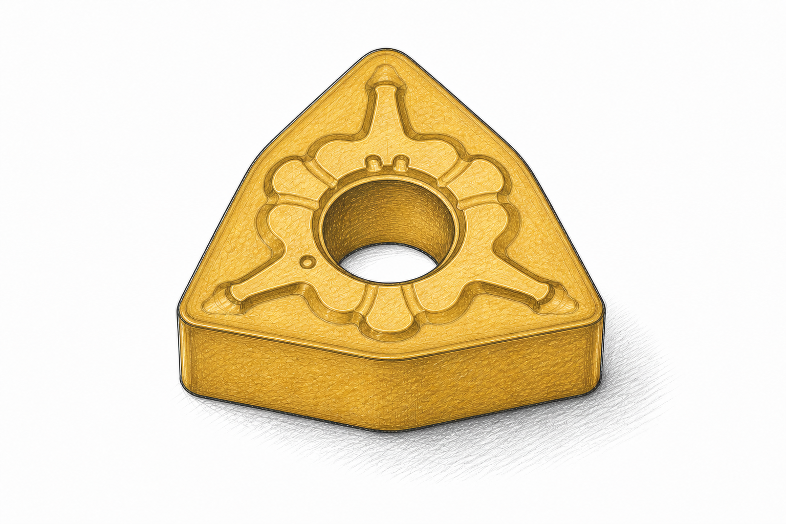 Dreieck, Ständer, Metallabstandshalter, goldene Farbe, Mittelloch