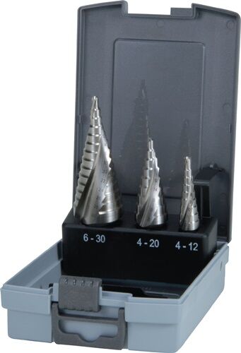 HSS-Bohrer, Stufenbohrer, Bohrerset, Metallbohrer, Verpackungsschale