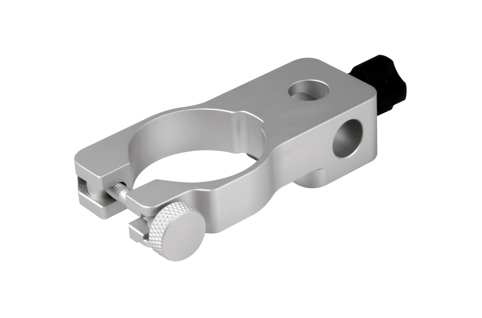 Low-Profile Halter für Dino-Lite Mikroskope auf durchsichtigem Hintergrund. Aus Metall.