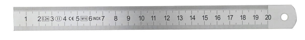 2000mm Stahl-Maßstab, beidseitige Skalierung 1/2mm+1mm, starre Ausführung - Metav IndustryLine