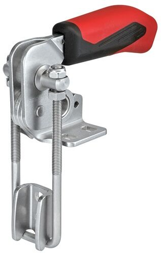 Klemmzange, Schraubzwinge, Stahl, rote Griffe, Klemmschraube