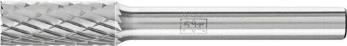 Frässtift ZYAS D.8mm Hartmetall – Zylinderform mit Stirnverzahnung, silbergrau metallisch, Detailansicht
