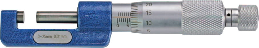 25-50mm Bügelmess für Radnaben, flacher Bügel, 0,01mm, Ratsche, Messflächen 6,5mm, Kasten - Metav IndustryLine