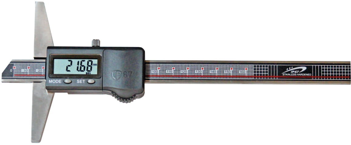 200mm Digitales Tiefenmaß, 0,01mm Ablesung, IP67, automatische Abschaltung - Metav IndustryLine