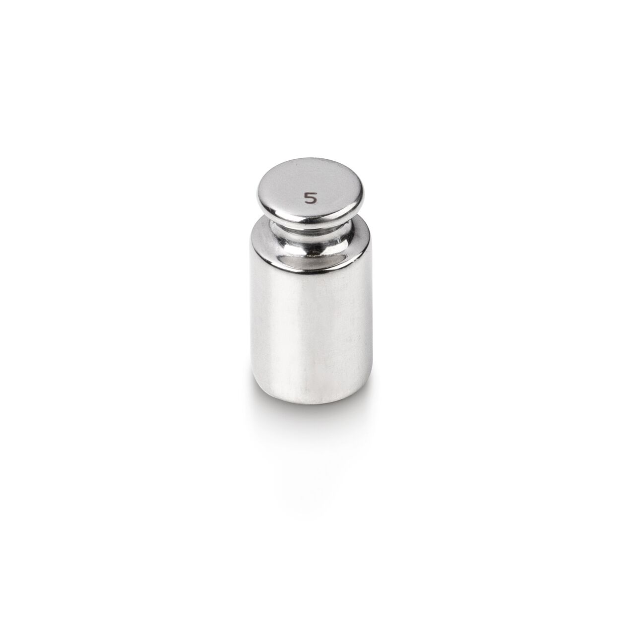 Einzelgewicht in Knopfform auf weißem Hintergrund. Das Gewicht ist Silber.