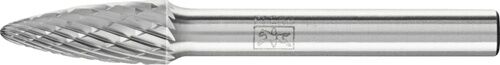 Pferd Frässtift RBF D.8mm - Hartmetall Rundbogenform 3 PLUS, Schaft-Ø 6mm mit Kopflänge 20mm