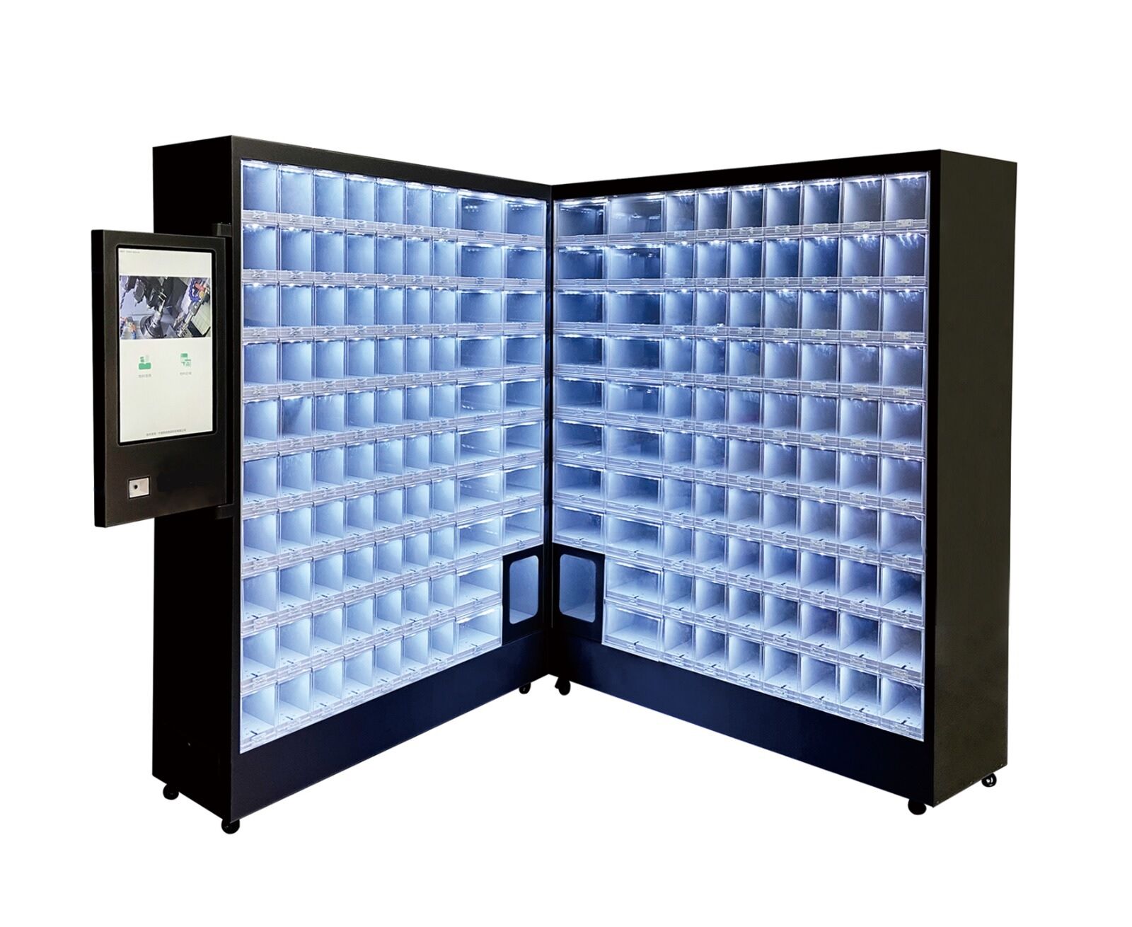 1407x400x1850mm Werkzeugausgabeautomat, 89 Fächer, automatische Türen, 21,5" Touchscreen, Passwort/Karte/Gesichtserkennung - Metav IndustryLine