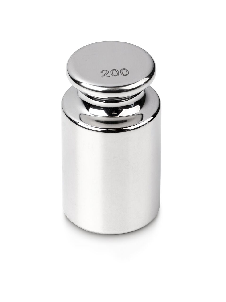 Einzelgewicht in Knopfform auf weißem Hintergrund. Das Gewicht ist Silber.