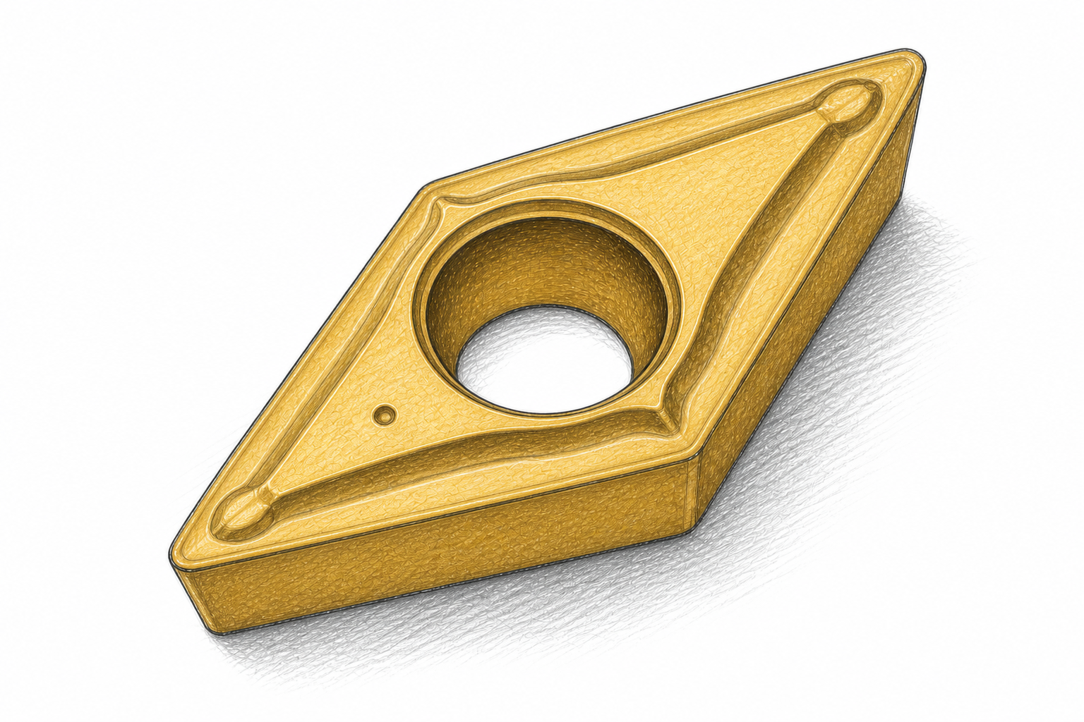 Indexierbare, Metallteil, goldene Farbe, Drehteil, Lochmerkmal