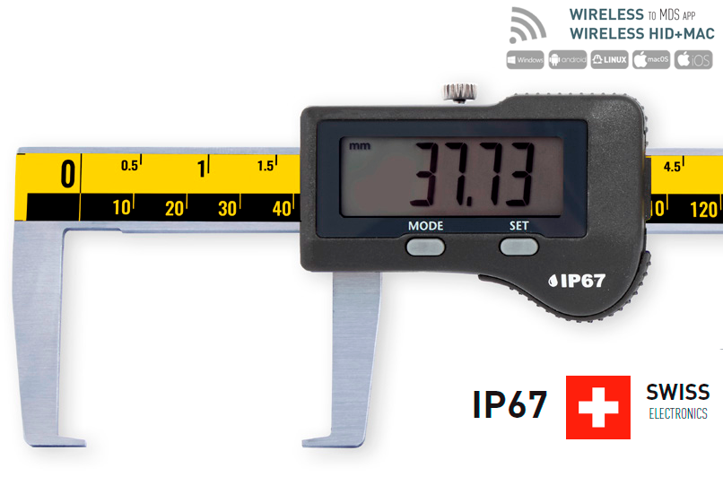 300mm Digitaler Messschieber, 0,01mm, IP 67, Wireless, ISO 17025 Kalibriert - Microtech Metrology