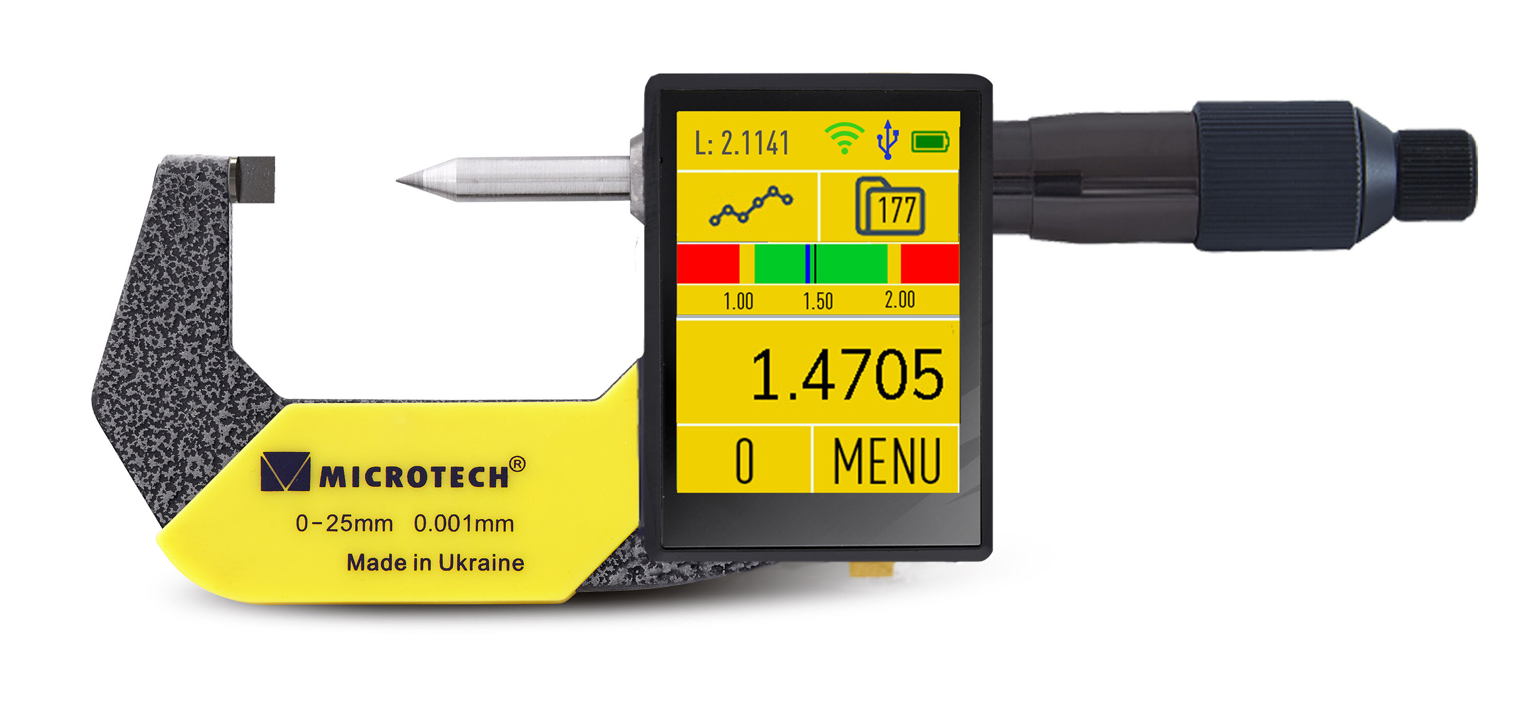 20mm Digital Crimphöhen‑Messschraube, 0,003mm, IP65, ISO17025 Kalibrierschein - Microtech Metrology