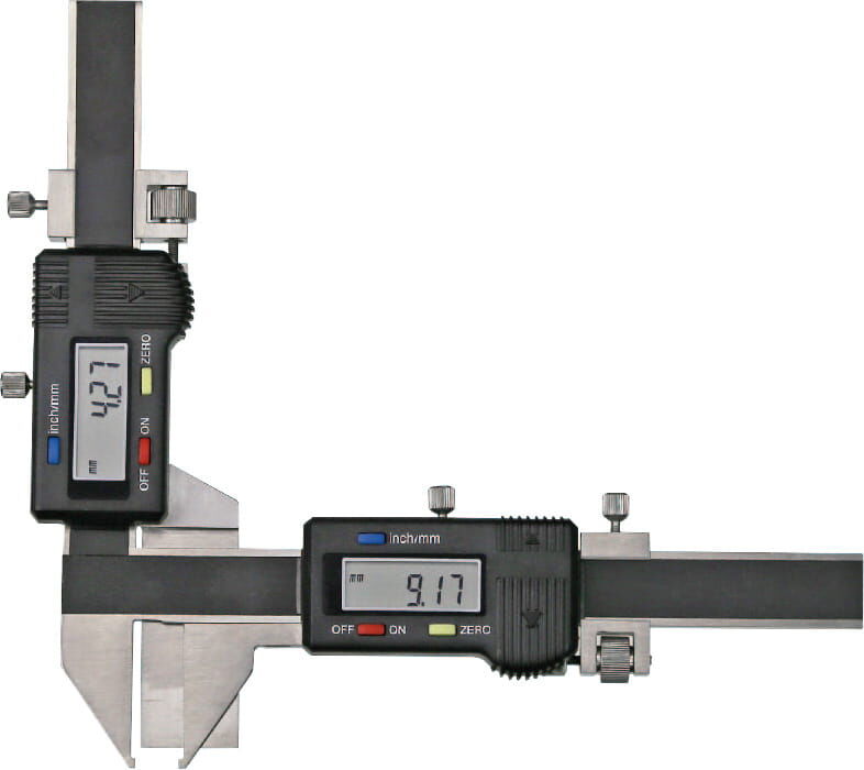 30,5mm Digitaler Zahnweiten-Messschieber M2‑30, 0,01mm Ablesung, Feineinstellung, Kasten - Metav IndustryLine