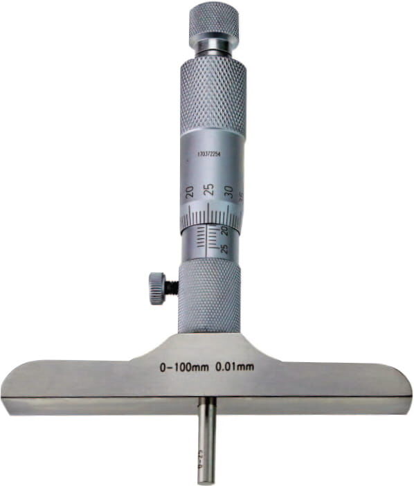 200mm Tiefenmessgerät, 0,01mm Ablesung, Brücke 100mm, einfaches Auswechseln der Messeinsätze, inkl. Messstange, Kiste für Transport - Metav IndustryLine