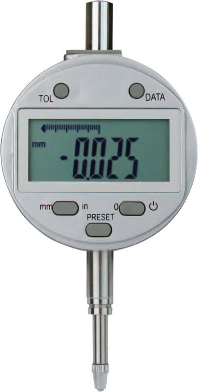 50 mm Induktive Digital-Messuhr, 0,001 mm Auflösung, Laufbalken-Anzeige, RB 7 Datenausgang, Kunststoffkiste - Metav IndustryLine