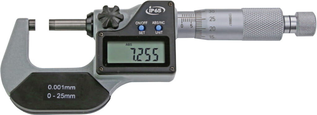 50-75mm Digital Bügelmessschraube, 0,001mm, IP 65, Messflächen 6,5mm, Ratsche, Lieferung in Kasten - Metav IndustryLine