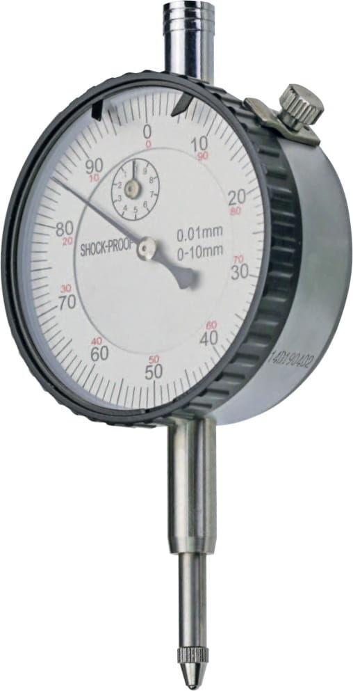 0-10mm Messuhr, Ø60mm, Ablesung 0,01mm, wasser- und öldicht, drehbarer Außenring, Kiste - Metav IndustryLine