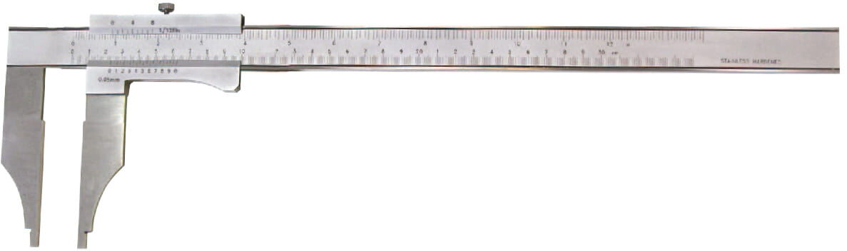 200mm Werkstatt‑Messschieber mit Spitze, 0,05mm Ablesung, rostfreier Stahl, Nonius mattverchromt - Metav IndustryLine