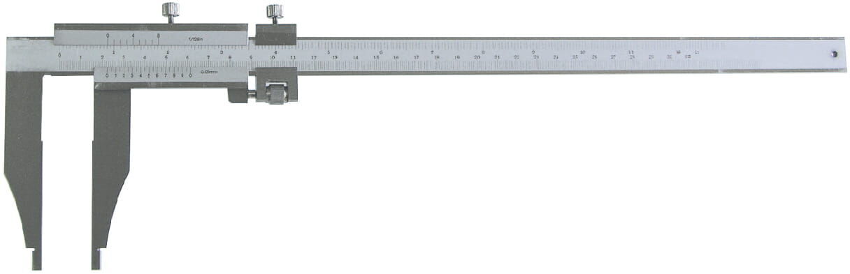 Metav IndustryLine Werkstatt-Messschieber 200mm – Edelstahl mit mattverchromter Skala, Seitenansicht