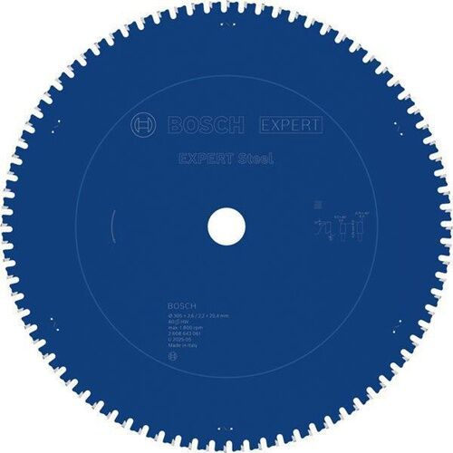 kreisförmige Sägeblatt, Stahlscheibe, blaue Farbe, Zahnrand, Bosch Expert