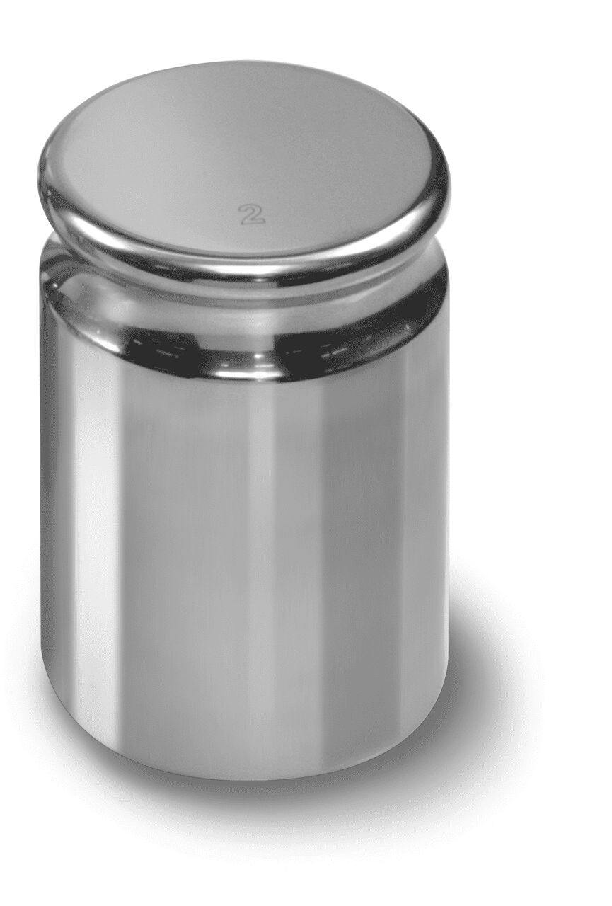 Einzelgewicht in Knopfform auf weißem Hintergrund. Das Gewicht ist Silber.