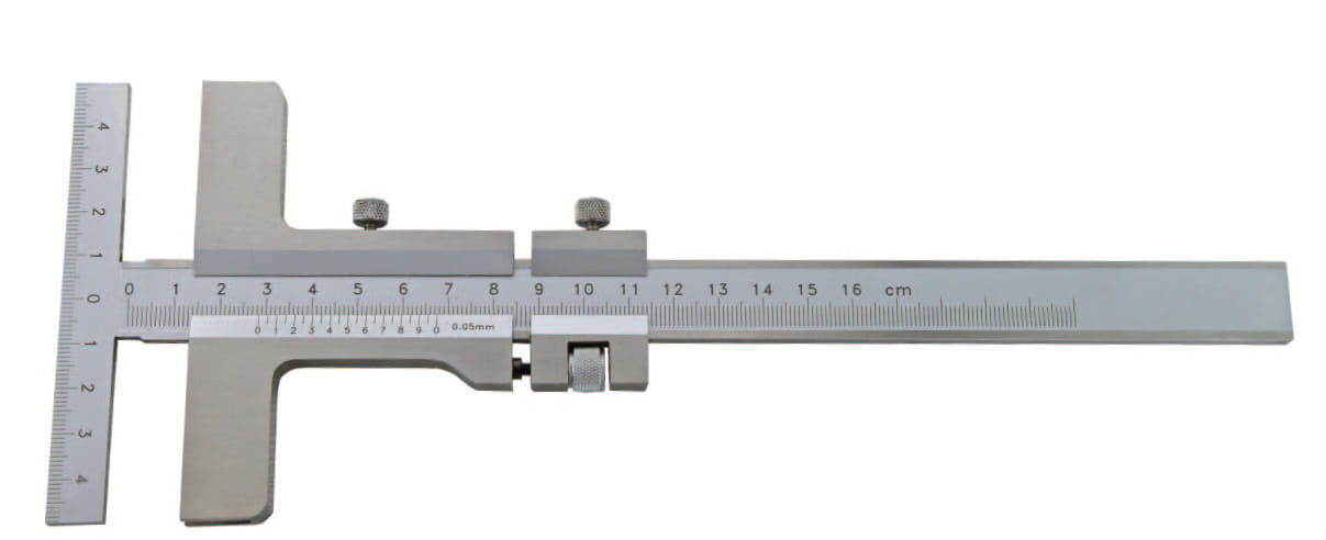 250mm Präzisions-Anreiß-Messschieber T-Form, Anschlag 140mm, 0,05mm Ablesung, gehärteter Spezialstahl, Kasten - Metav IndustryLine