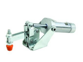 Kukamet Pneumatikspanner auf weißem Hintergrund. Der Fuß ist waagerecht. Der Arm endet in einem roten Kunststoffkopf.