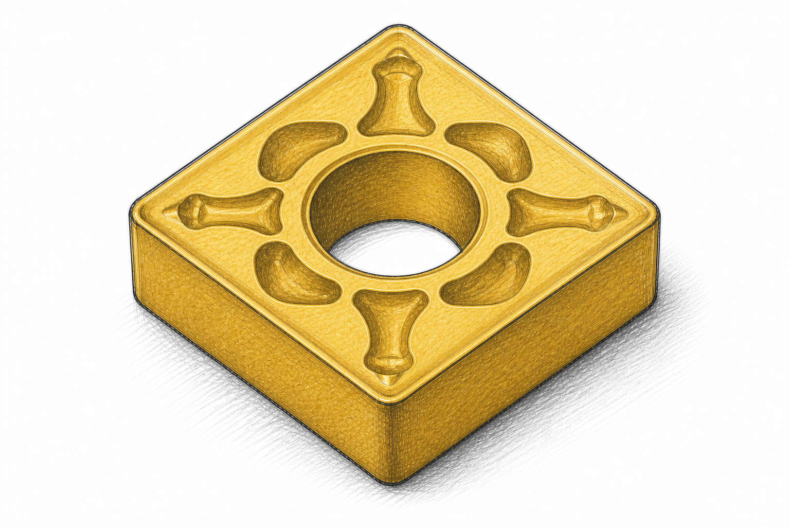 gold, hexagonal, Metall, Untersetzer, Prägewerk