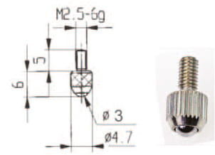 20mm Flacher Messeinsatz, Ø20mm, M2,5 Gewinde - Metav IndustryLine