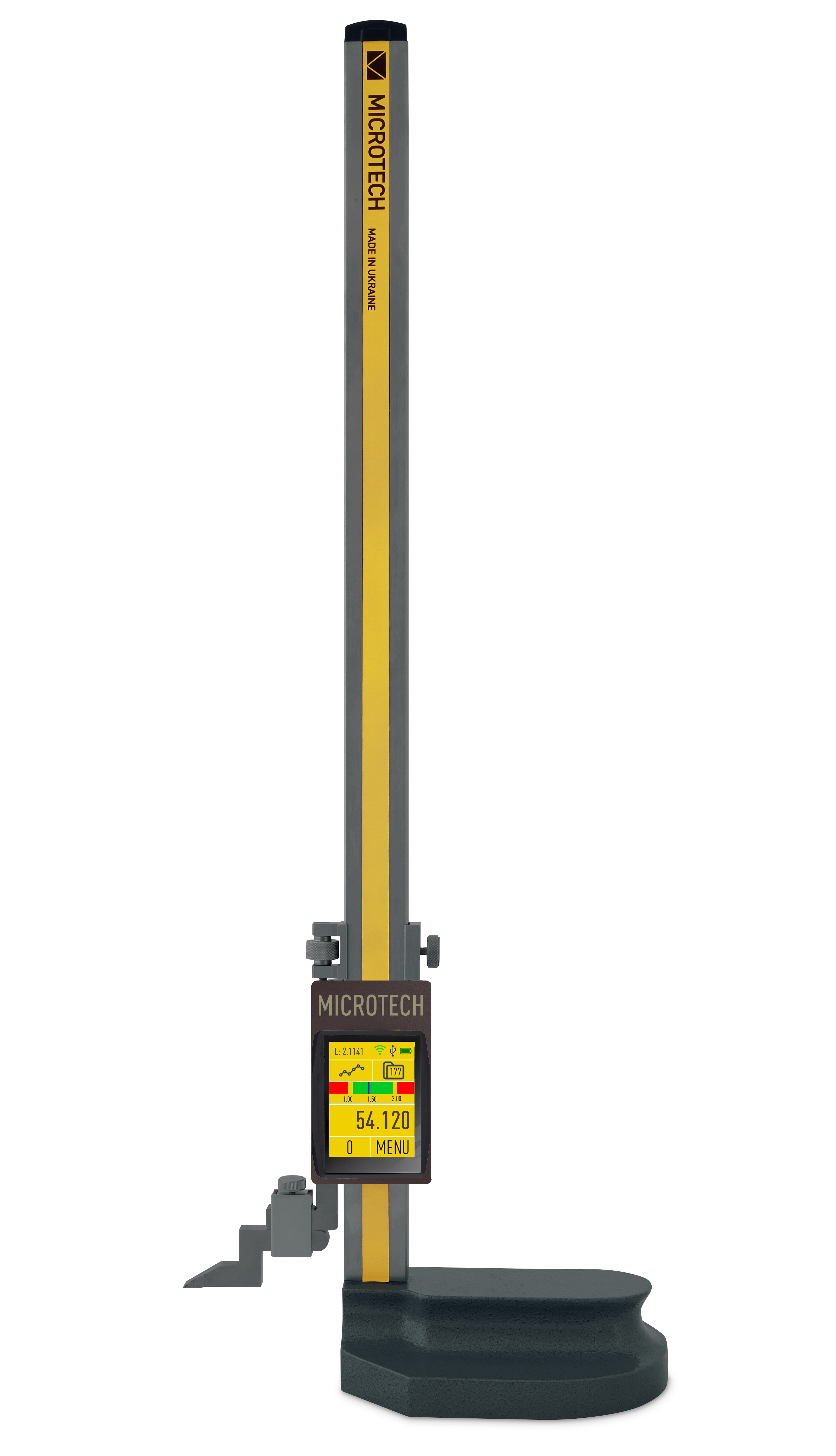 2000 mm Digitales Höhenmess- und Anreißgerät, 0,01 mm Ablesung, Color 2,4" Touchscreen, ISO 17025 Kalibriert – Microtech Metrology