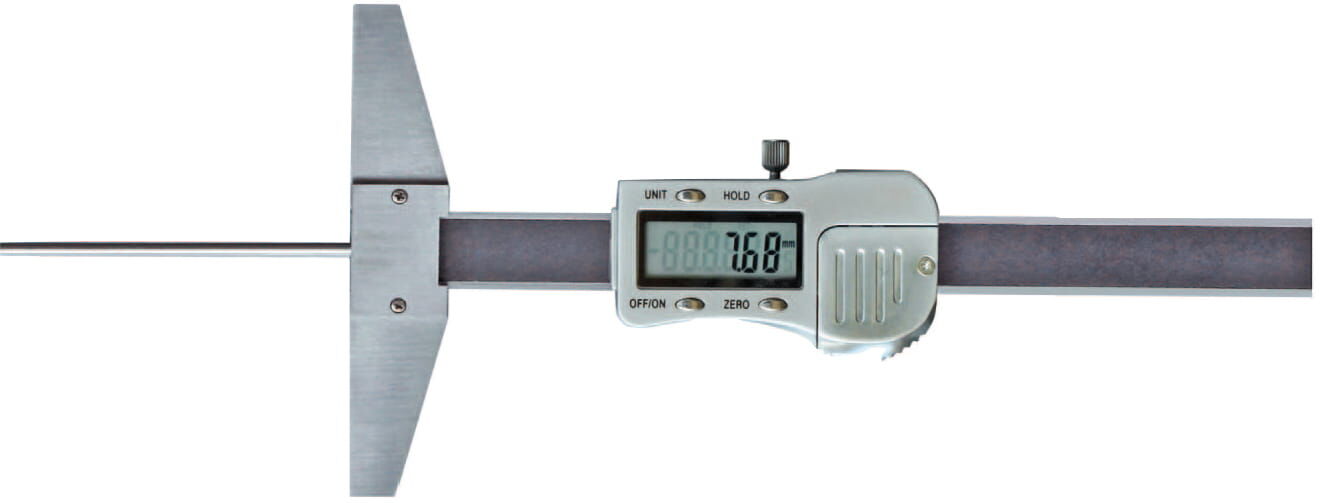 150mm Digitales Tiefenmaß, runde Tiefenmessstange Ø3mm, 0,01mm Ablesung, RB 5 Datenausgang, Kunststoffkiste, Metav IndustryLine