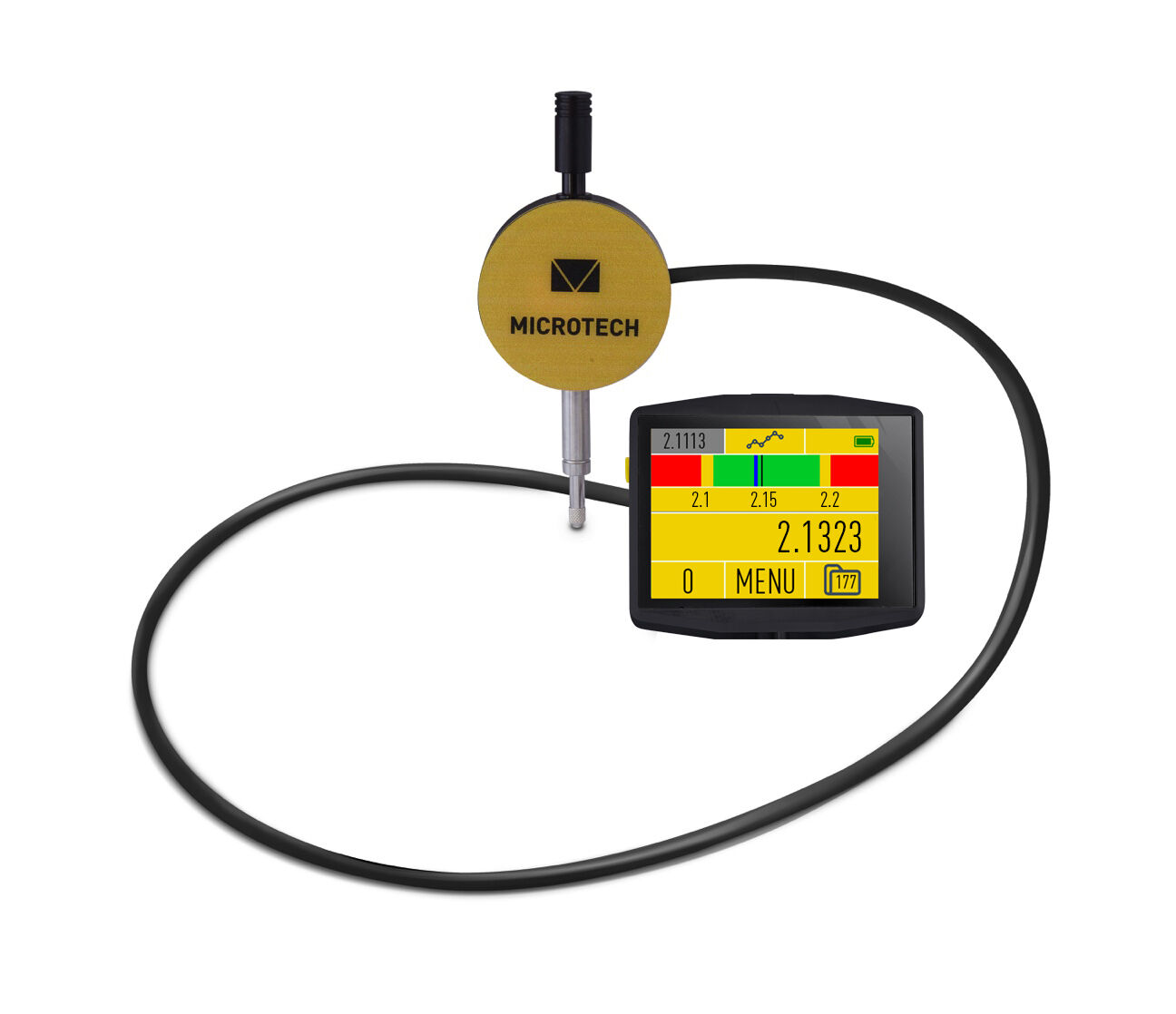 25,4mm Digitaler Messtaster mit Color 2.4" Touchscreen, 0,002mm Genauigkeit, mit 2m Kabel - Microtech Metrology