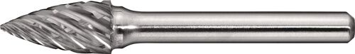 Tecwerk Frässtift Hartmetall SPG Special Steel, 8mm, Kreuzverzahnung, silbern, in Seitenansicht