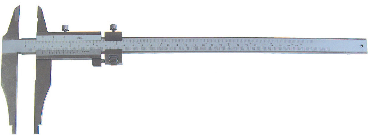 Metav 300mm Werkstatt-Messschieber, 0,05mm, Werksnorm - Edelstahl Frontalansicht
